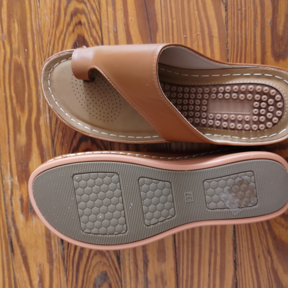 Brown Slide Sandals with Massage Soles